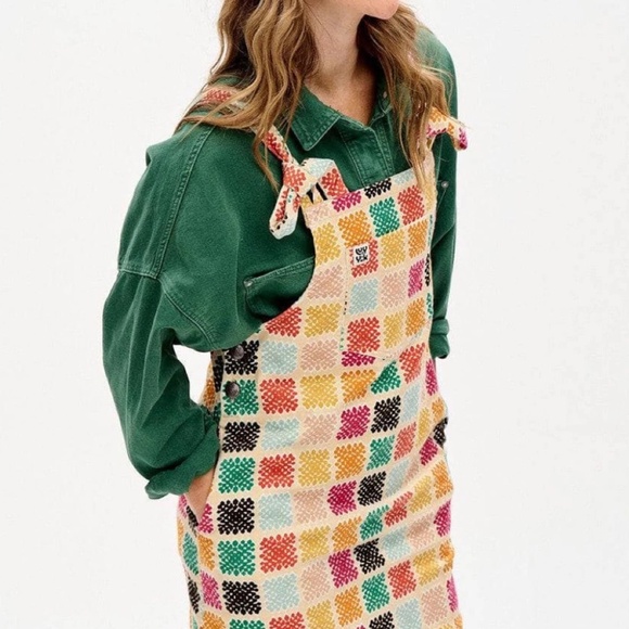 Lucy & Yak multicolor corduroy Mini Pini Dress Size US 18 (UK 22) - Picture 2 of 3